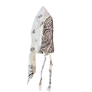 Motorcycle Wrap Biker Do White & Black Bandana Paisley Head Skull Cap Durag